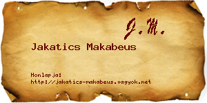 Jakatics Makabeus névjegykártya